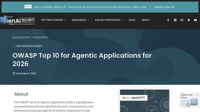 OWASP Top 10 for Agentic Applications 2026 preview